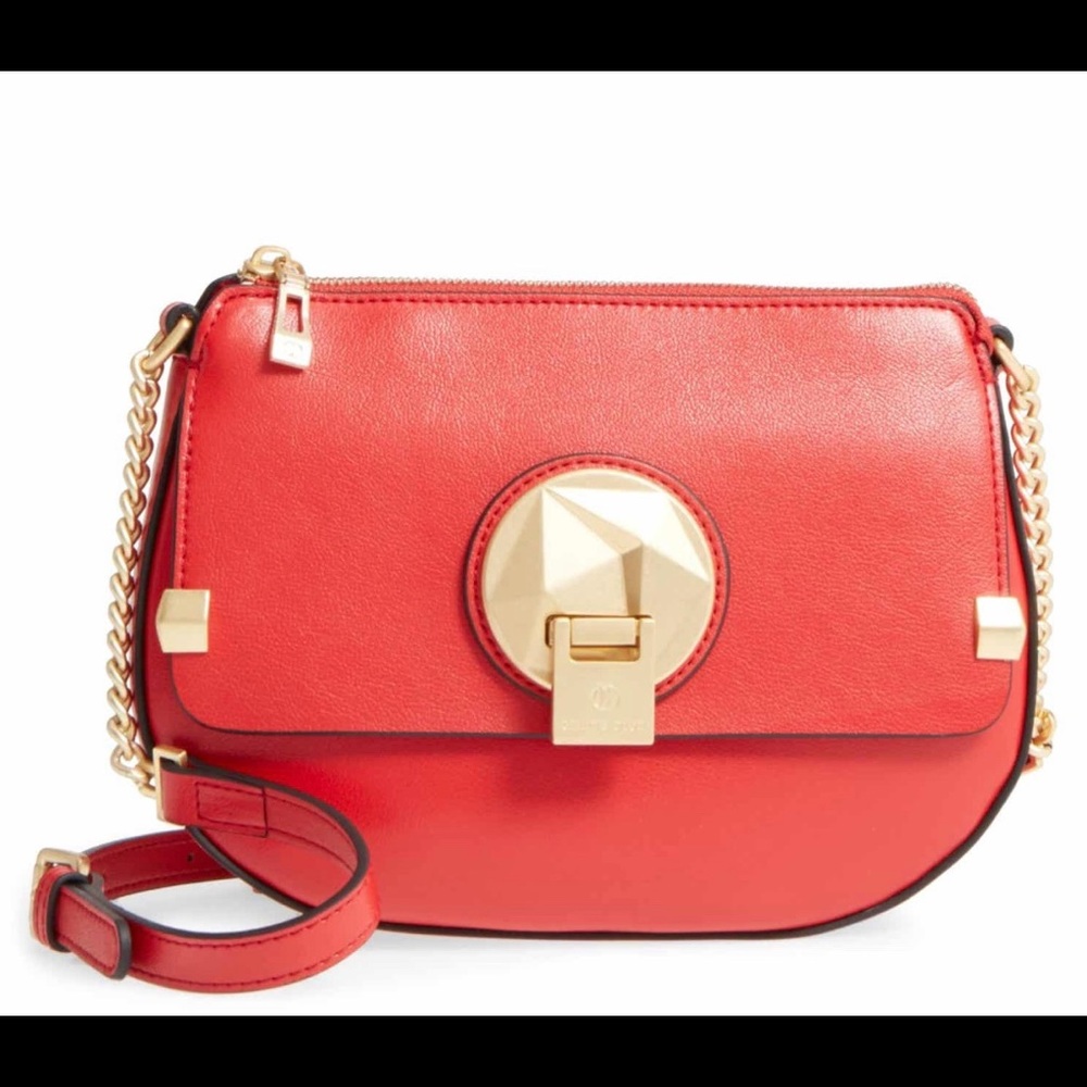 Celine Dion Octave crossbody leather bag in red